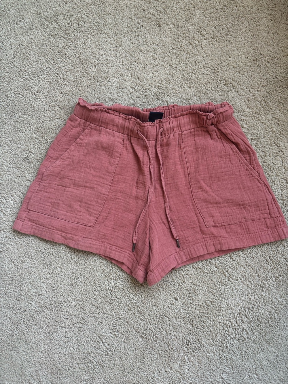 GAP Women's High-Waist Drawstring Shorts in Dusty Rose